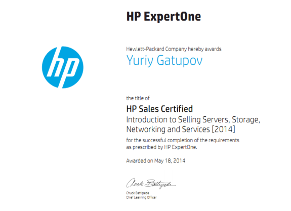 HP Sales Certified
